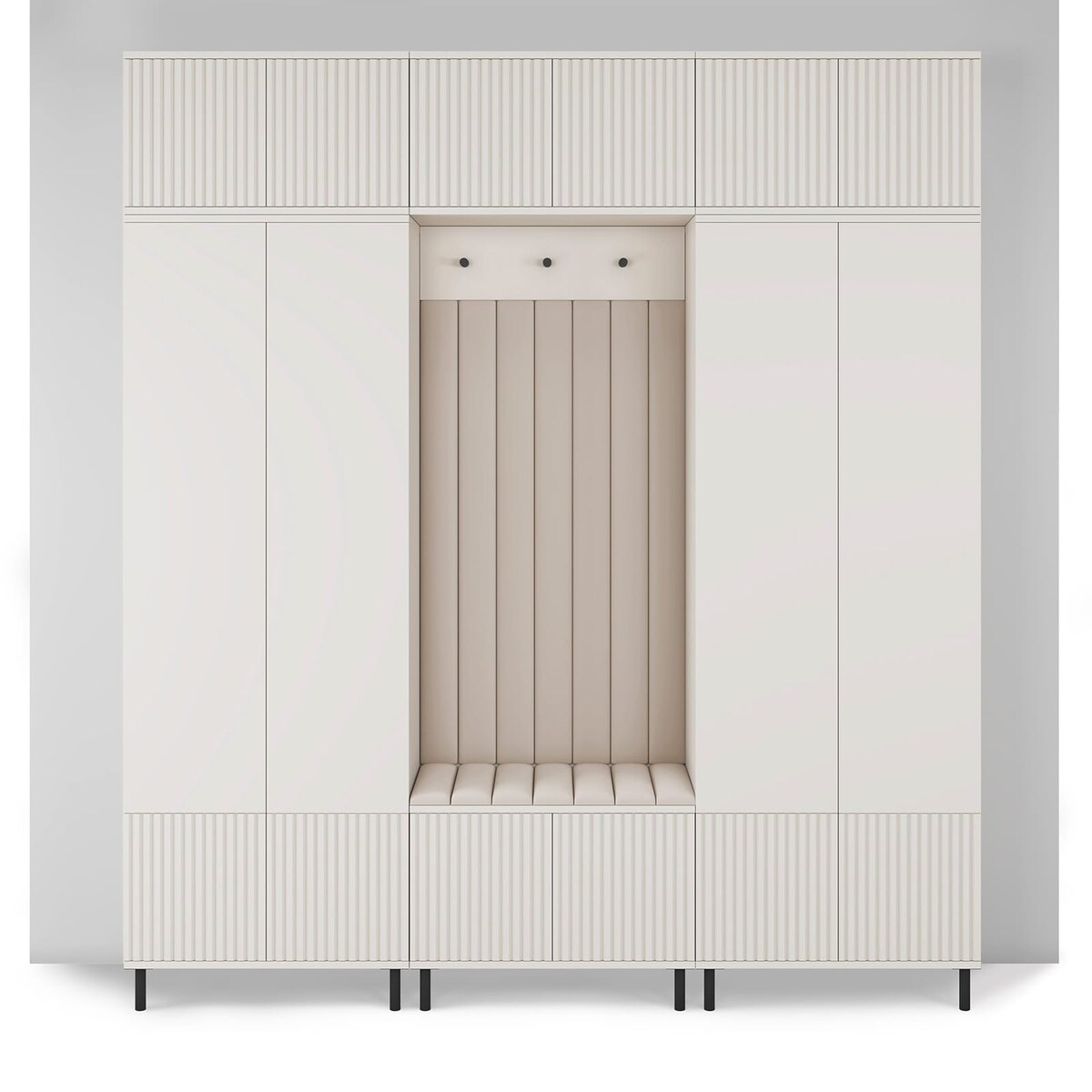 Garderoba frezowana na wysokich nogach Ritmo wersja 3 Trinity 02 kaszmir