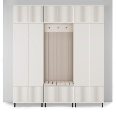 Garderoba frezowana na wysokich nogach Ritmo wersja 3 Trinity 02 kaszmir