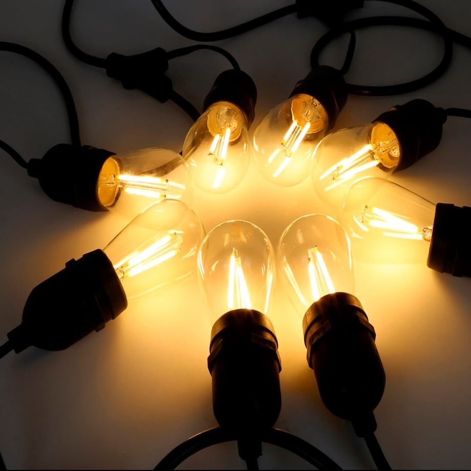 Girlanda z żarówkami filamentowymi 10 LED 15W 10m ciepła
