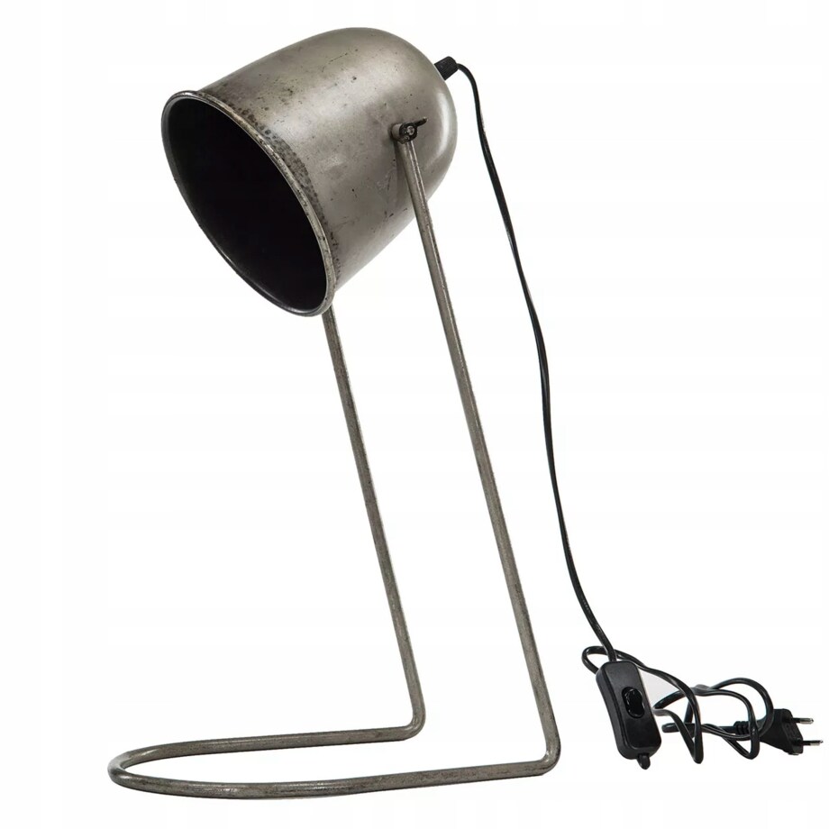 LAMPA STOJĄCA LOFT srebrna biurkowa stołowa dekoracja prezent do salonu