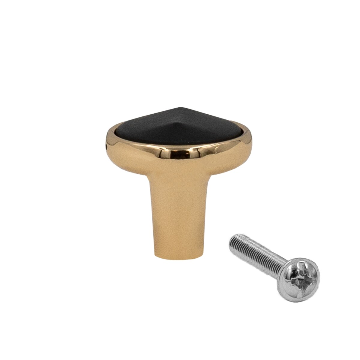 Gałka do mebli złota meblowa uchwyt z czarnym kamieniem