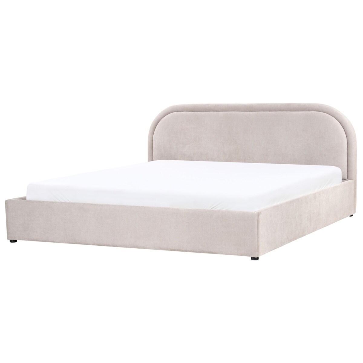 Łóżko z pojemnikiem QUILLIEN 180 x 200 cm Beżowoszary