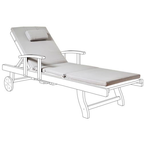 Poduszka na krzesło ogrodowe TOSCANA/JAVA/AMANTEA PREMIUM 188 x 59 cm Jasnoszary