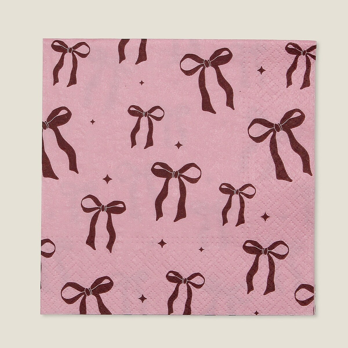 Serwetki świąteczne Ribbon II 20szt. boże narodzenie, święta, świąteczne, różowy-czerwony, 16x16x3 cm