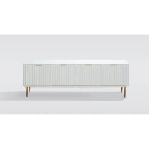 Ryflowana szafka RTV złota Livino Glamour Premium 200x40x55