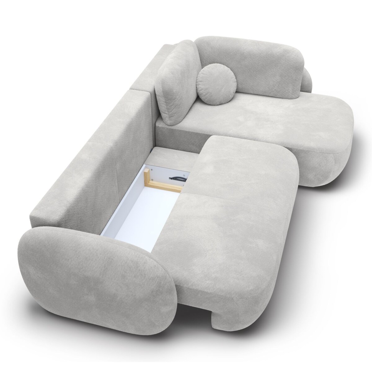 Nowoczesny Narożnik rozkładany OLIVIO II, prawy, szary