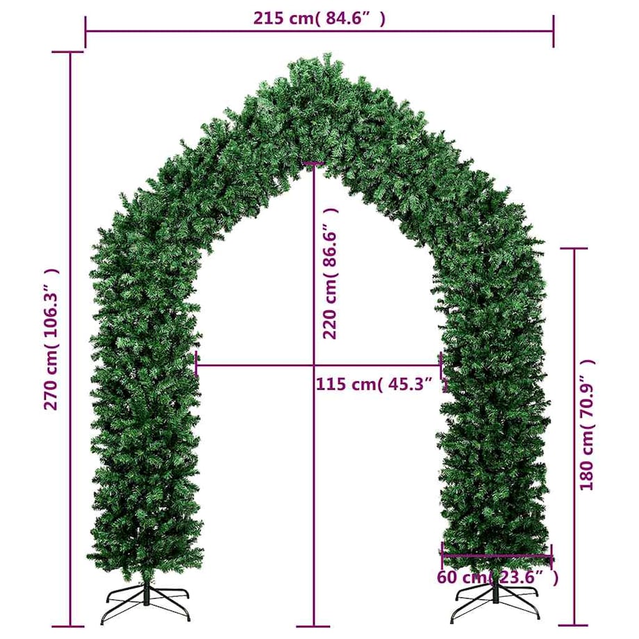 vidaXL Girlanda świąteczna, zielona, 270 cm