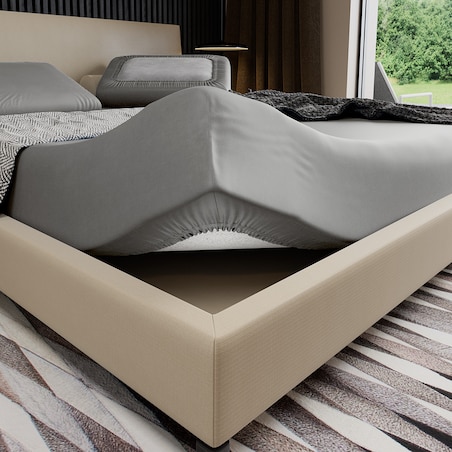 Prześcieradło z gumką 90x200 szare satynowe PAN MATERAC 100% bawełna