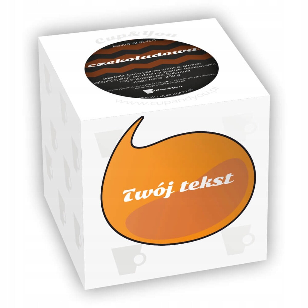 Gotowy zestaw prezentowy personalizowana Kawa PREMIUM białe opakowanie 200g uniwersalny prezent upominek dla chłopaka dziewczyny ukochanej żony dziadka na urodziny imieniny imprezę