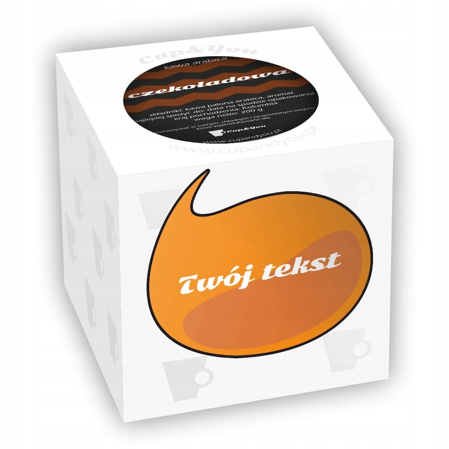 Gotowy zestaw prezentowy personalizowana Kawa PREMIUM białe opakowanie 200g uniwersalny prezent upominek dla chłopaka dziewczyny ukochanej żony dziadka na urodziny imieniny imprezę