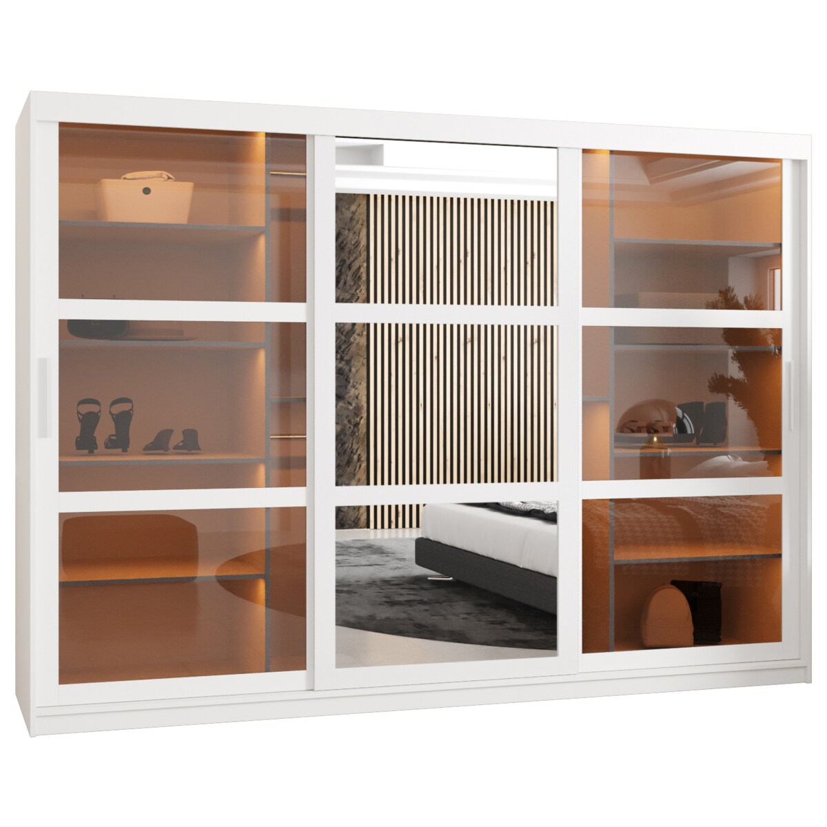 Szafa przesuwna Garderoba DOME 2 250 biały