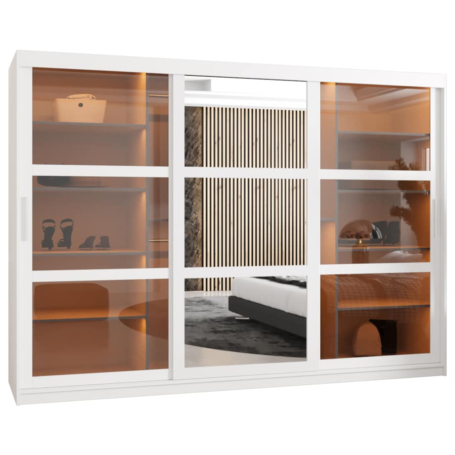 Szafa przesuwna Garderoba DOME 2 250 biały