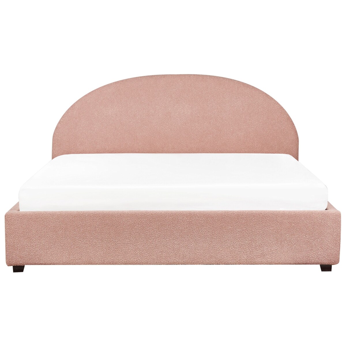 Łóżko z pojemnikiem Boucle VAUCLUSE 180 x 200 cm Pastelowy róż