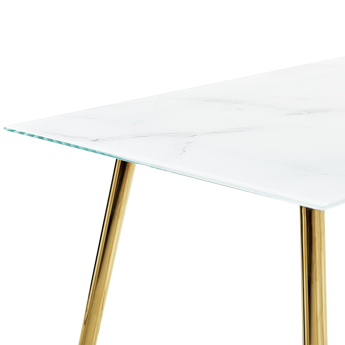 Stół do jadalni MULGA Marmur/ złoty 120 cm 70 cm Szkło hartowane