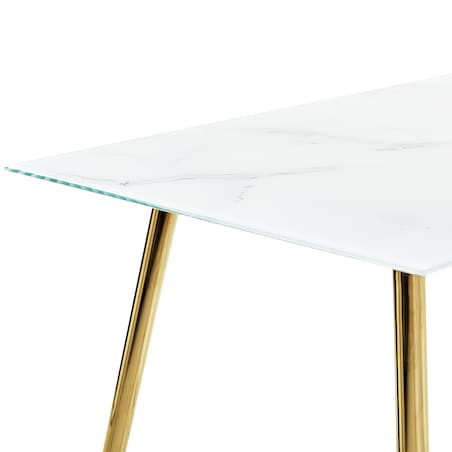 Stół do jadalni MULGA Marmur/ złoty 120 cm 70 cm Szkło hartowane