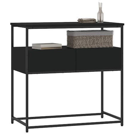 vidaXL Stolik konsolowy, czarny, 75x40x75 cm, materiał drewnopochodny