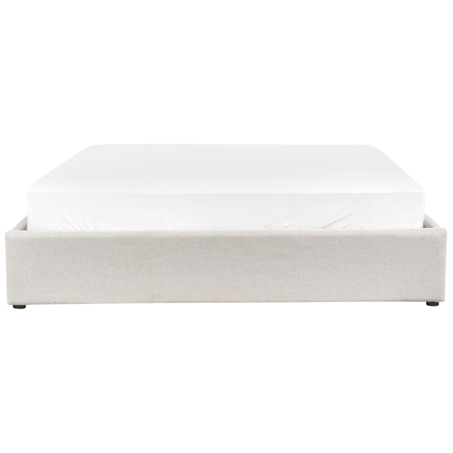 Łóżko z pojemnikiem tapicerowane 160 x 200 cm jasnobeżowe DINAN