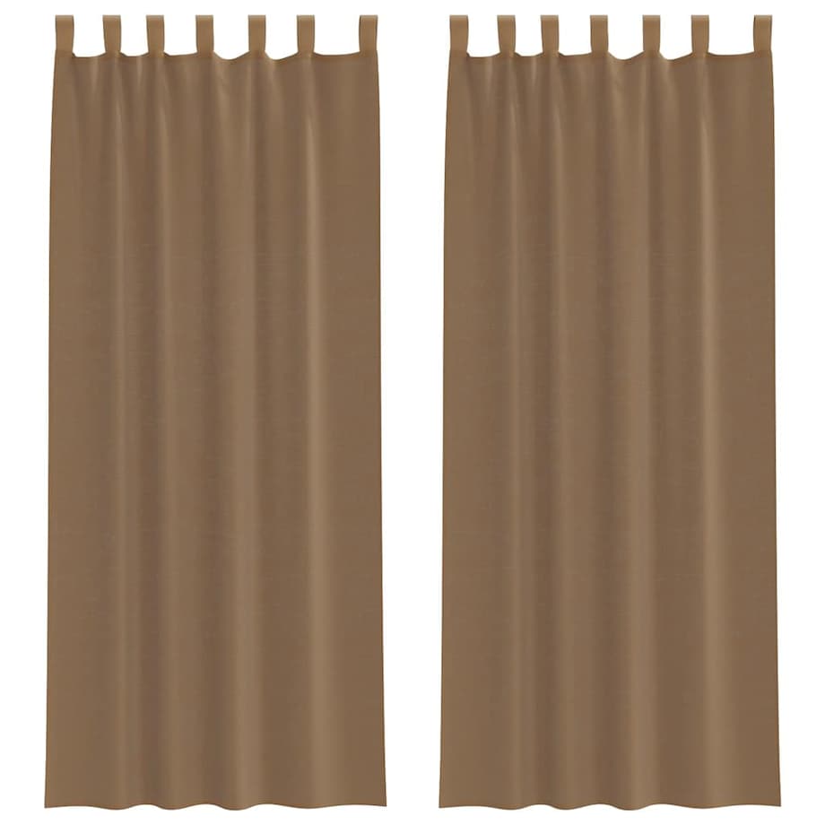 vidaXL Zasłony woalowe z pętelkami 2 szt. Jasnobrązowe 140x260 cm