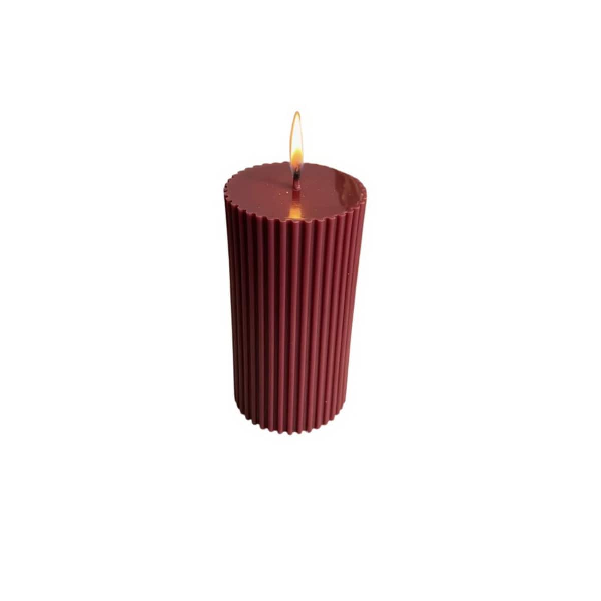 Świeca ekologiczna sojowa dekoracyjna kolumnowa "Burgundy Touch" 100x50mm