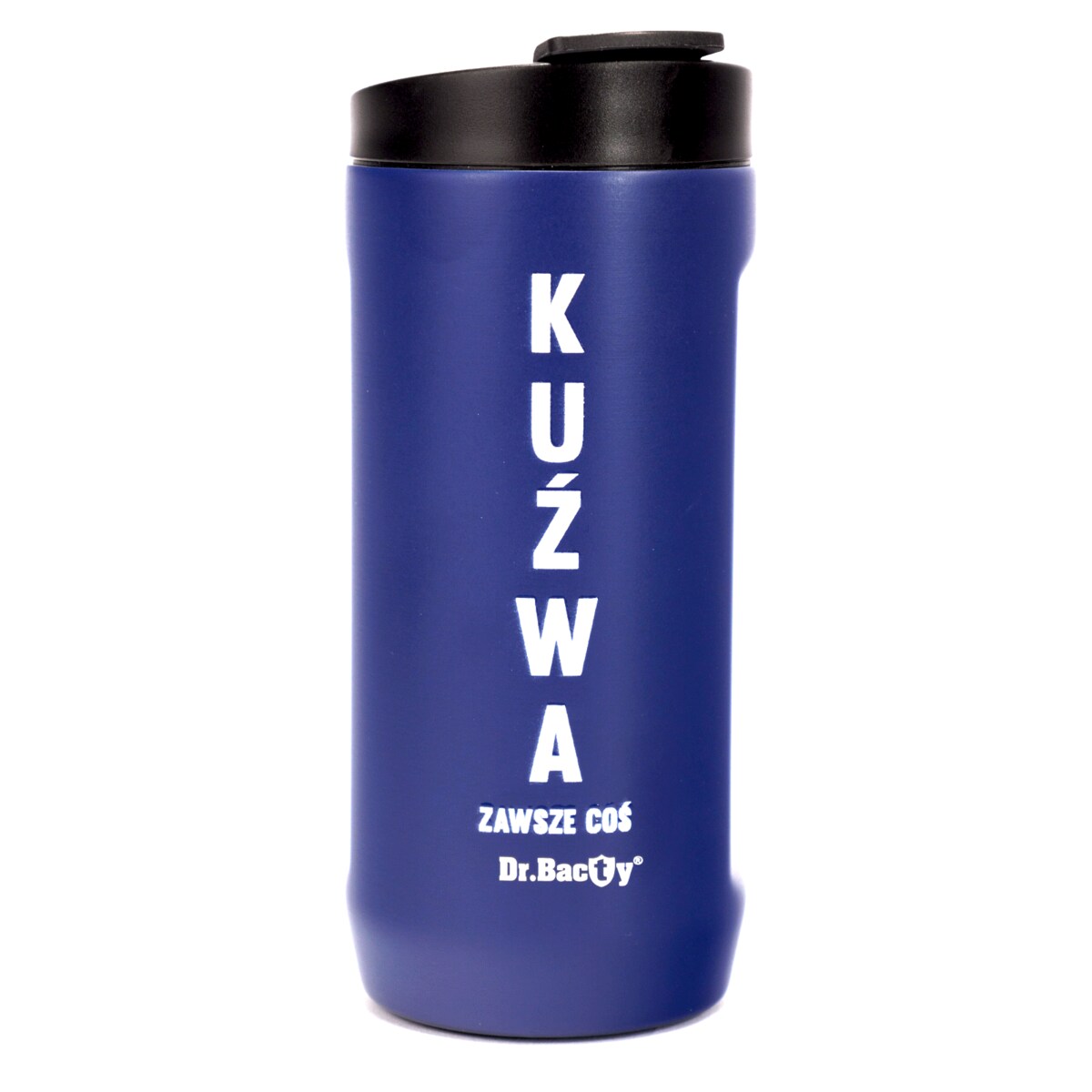 Kubek termiczny na kawę 2w1 Dr.Bacty Notus 360 ml - granatowy - Kuźwa