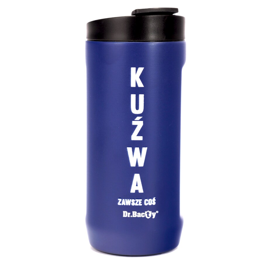 Kubek termiczny na kawę 2w1 Dr.Bacty Notus 360 ml - granatowy - Kuźwa