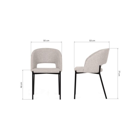 Krzesło tapicerowane beżowe Cort