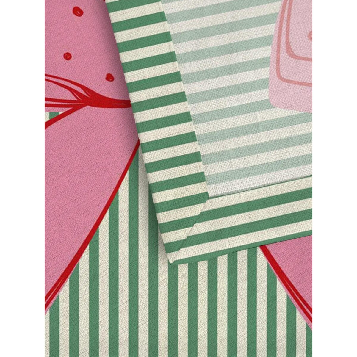 Serwetki świąteczne - Kokardka - zielone paski (2szt.)