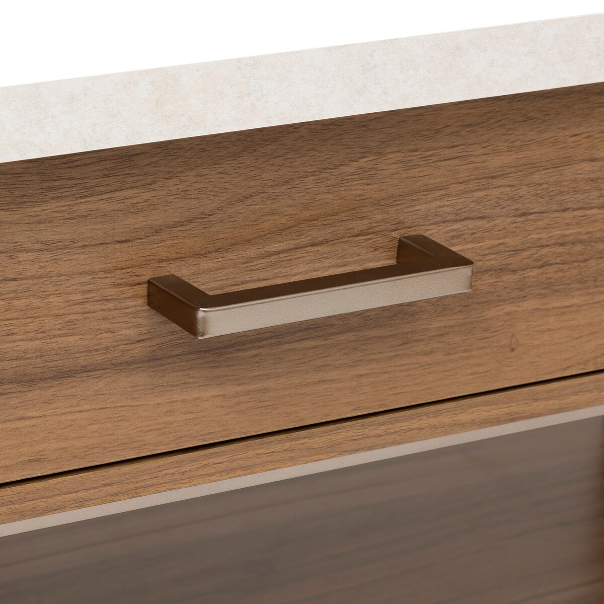 Wyspa kuchenna, mobilna COME, 2 szuflady, 120 cm, kolor brązowy, MDF