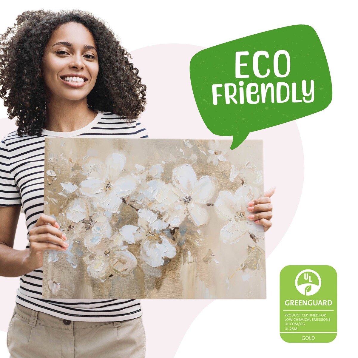 Obraz Na Płótnie Do Salonu Białe Kwiaty Styl Vintage Malarstwo 120x80cm