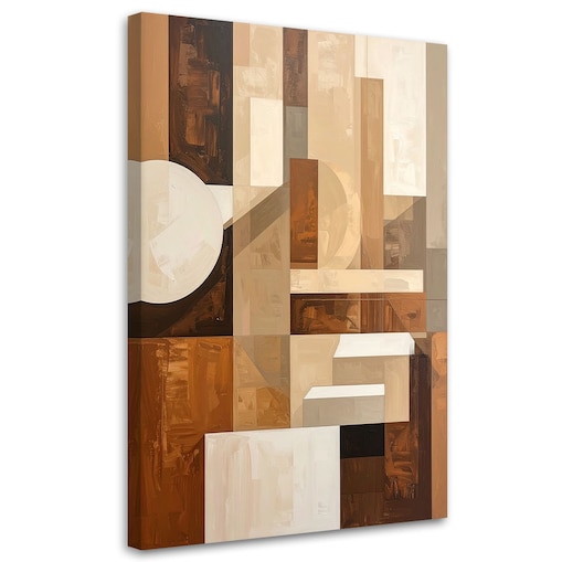 Obraz do salonu sypialni kuchni, Beżowa Abstrakcja Figury