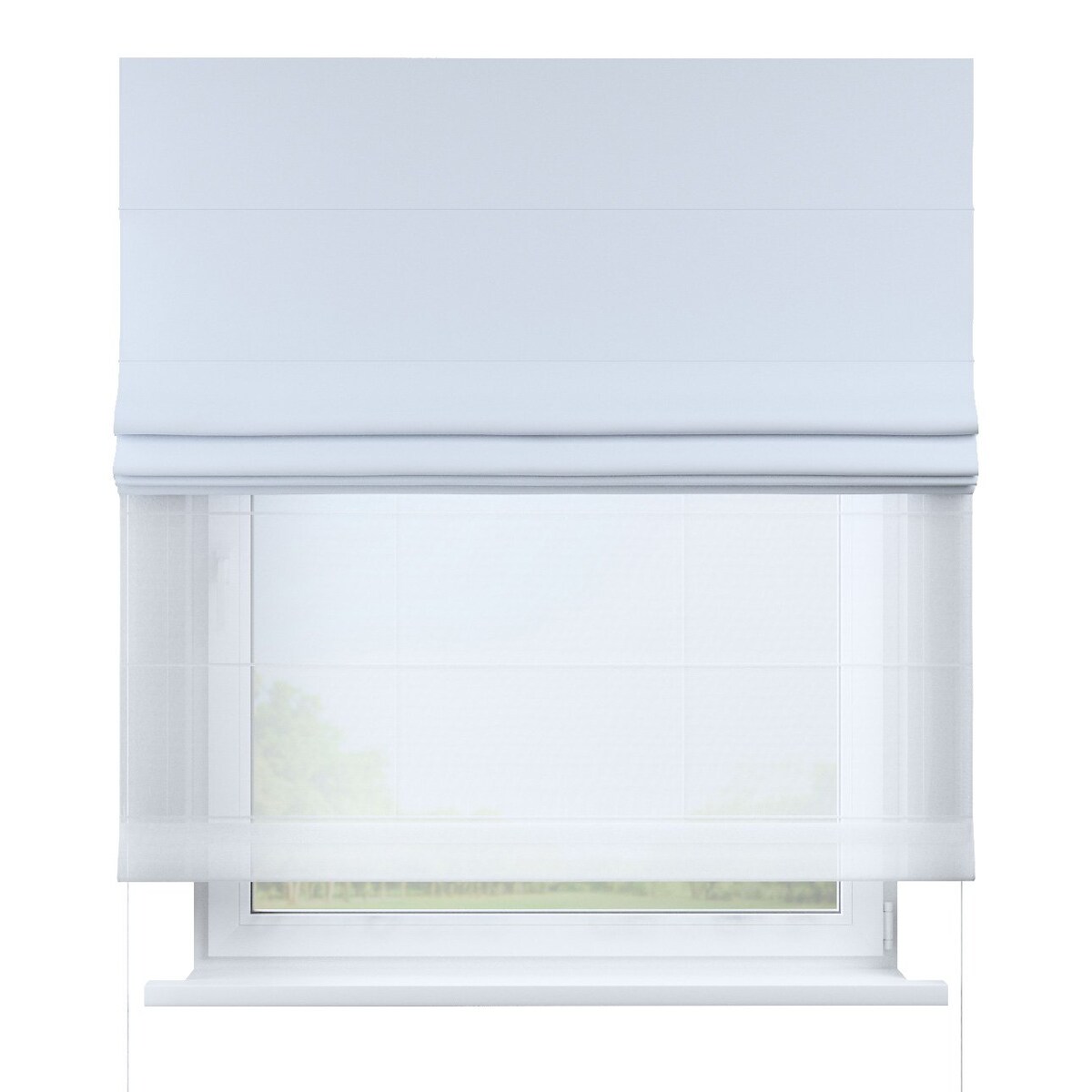 Roleta rzymska Duo, szaro-biały, Blackout - zaciemniające