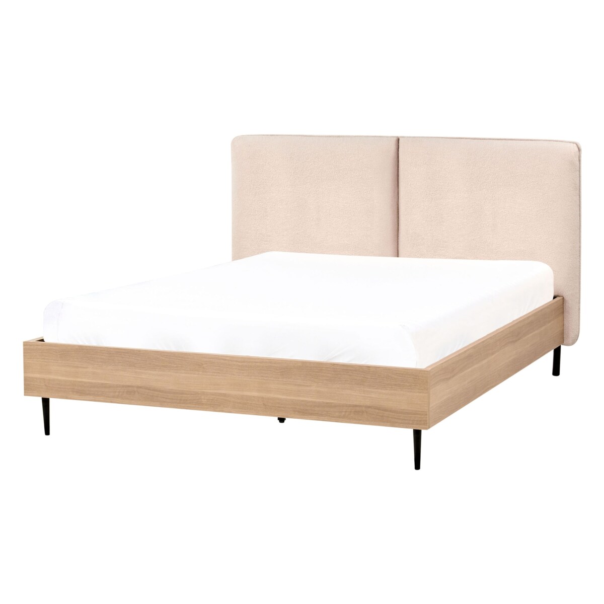 Łóżko Boucle LIMANTON 140 x 200 cm Beżowy