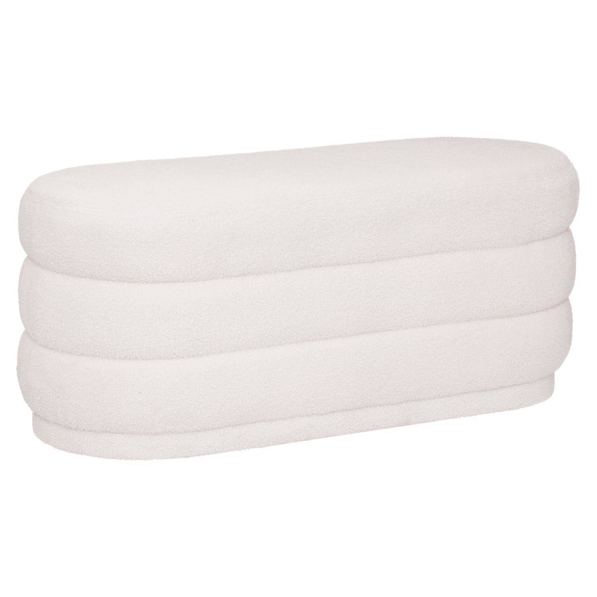 Pufa do salonu Sinan, materiał z efektem boucle, 100 x 40 cm