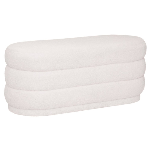 Pufa do salonu Sinan, materiał z efektem boucle, 100 x 40 cm