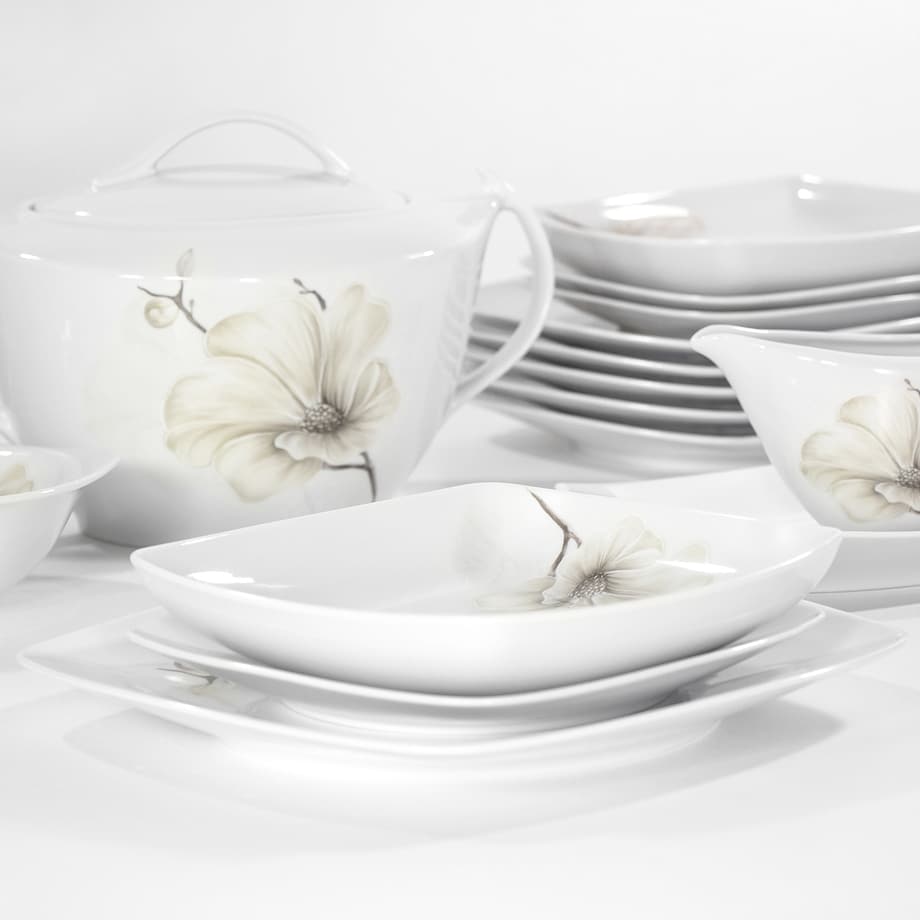 Zestaw obiadowo-kawowy dla 6 osób 30 el. Akcent Magnolia G463