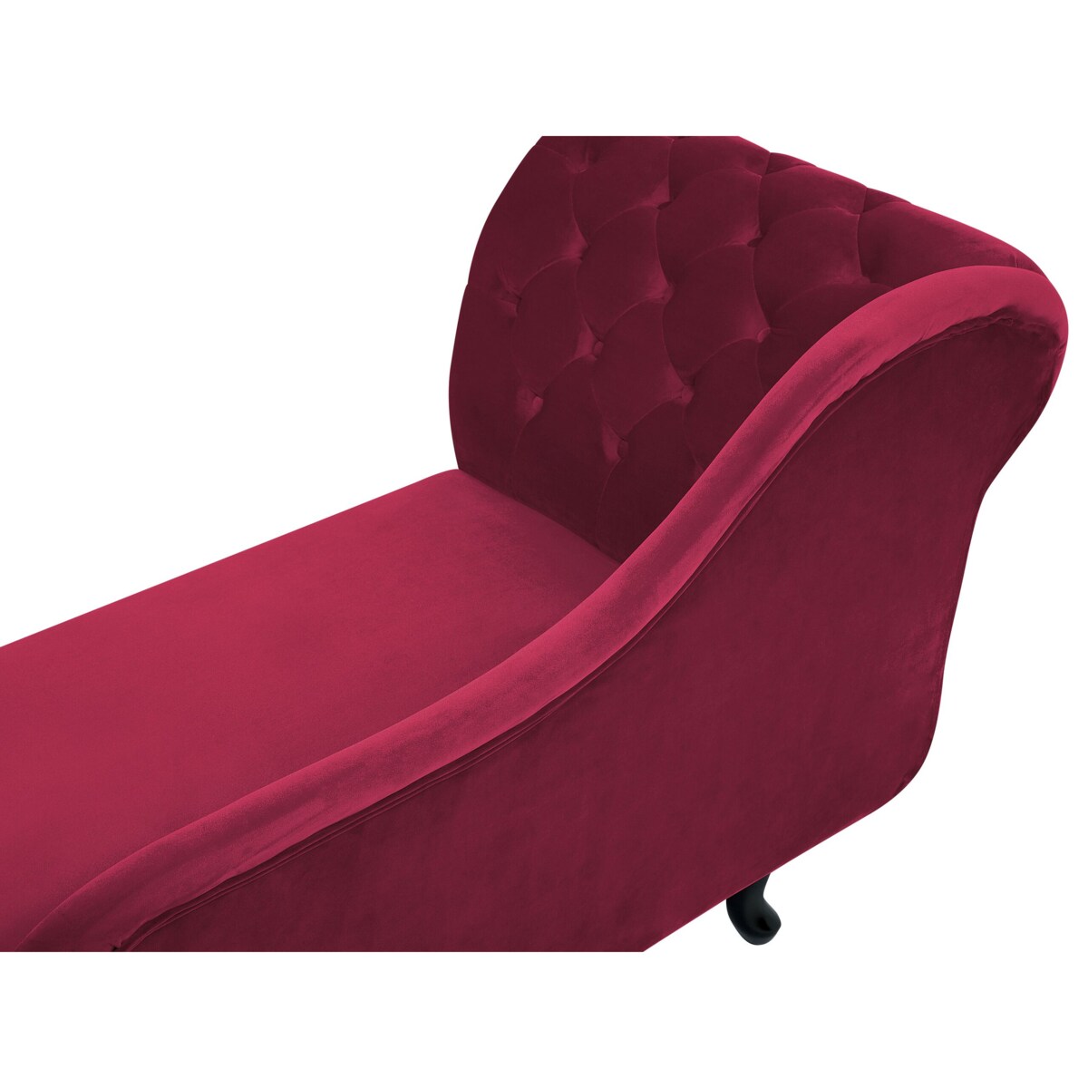 Szezlong welurowy lewostronny burgundowy NIMES