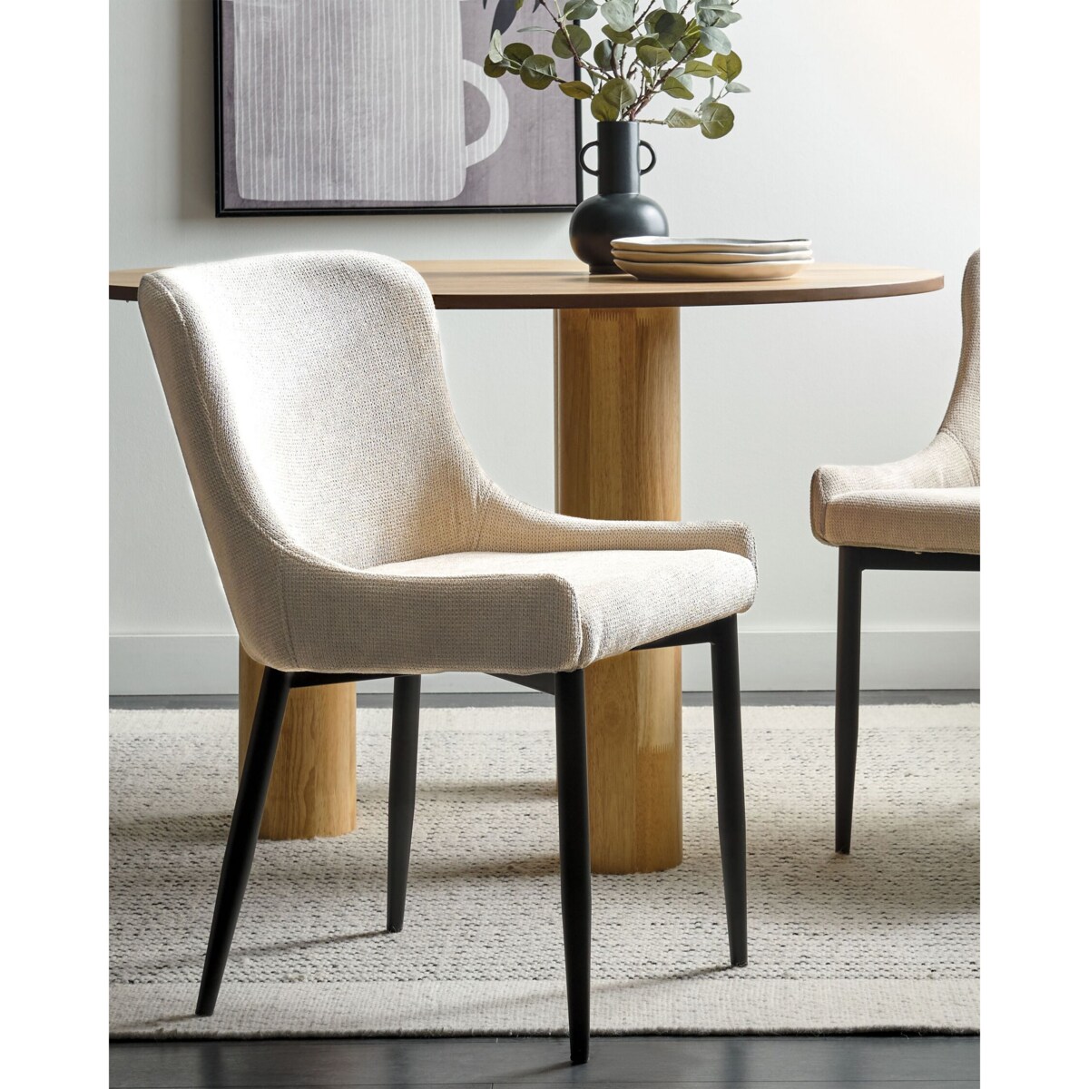 Zestaw 2 krzeseł do jadalni EVERLY Jasnobeżowy