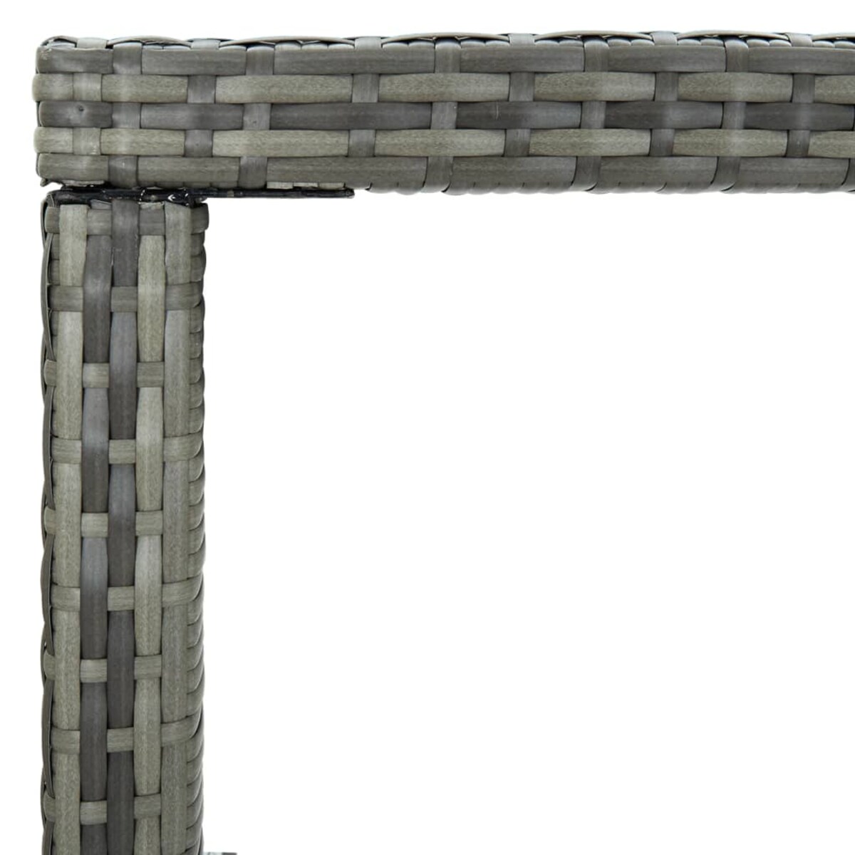 vidaXL Ogrodowy stolik barowy, szary 130x60x110 cm, polirattan i szkło