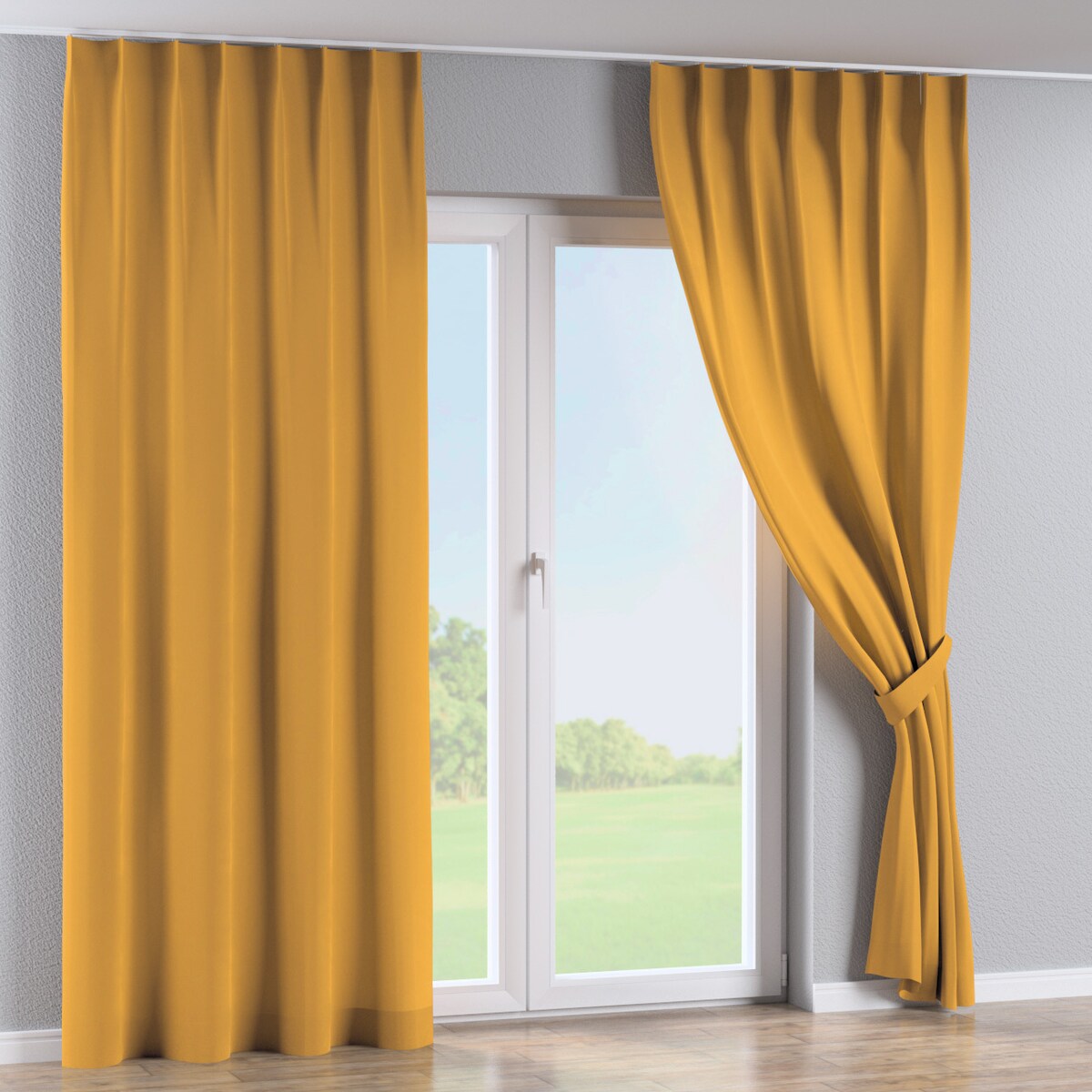 Zasłona na haczykach flex pojedynczych 130x245 miodowy