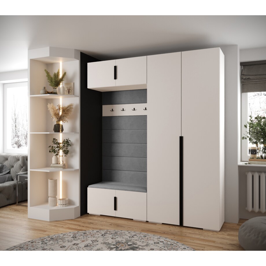 Garderoba do przedpokoju INOVA 1 Z18 biały+czarny+manila16