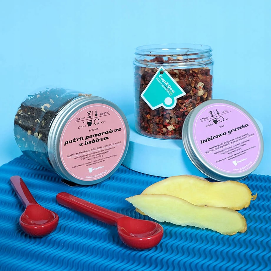 Herbata owocowa IMBIROWA GRUSZKA Cup&You witamine C papaja gruszki 250g - sypana herbata PREMIUM na prezent upominek podarunek Cup&You