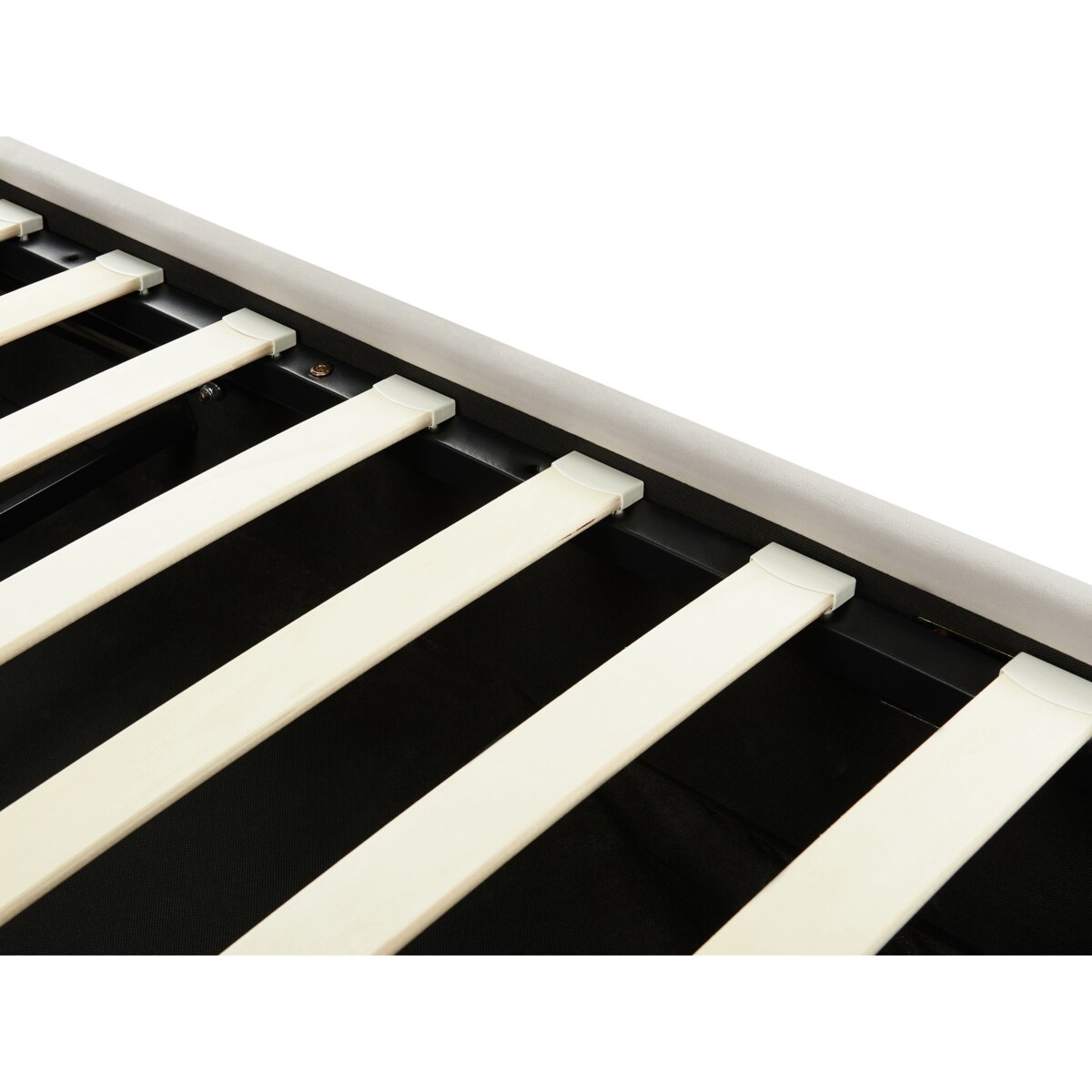 Łóżko z pojemnikiem Welur LAVAUR 180 x 200 cm Beżowoszary