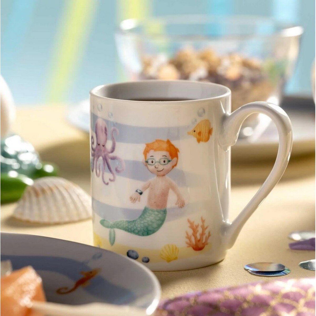 Zestaw 3cz naczyń dla dzieci morze BAMBINI AVVENTURA - Leonardo