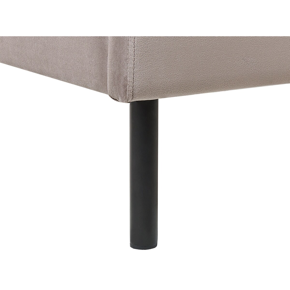 Łóżko welurowe 160 x 200 cm beżowoszare ARETTE