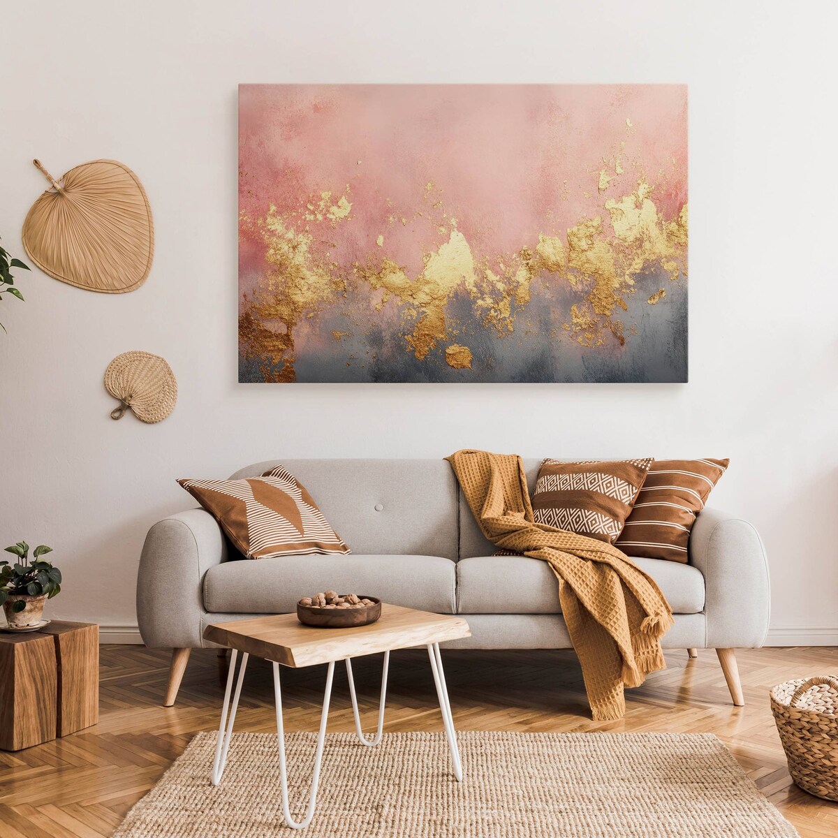 Obraz Canvas Do Salonu Beton Elementy Złota Styl Glamour Abstrakcja 120x80cm