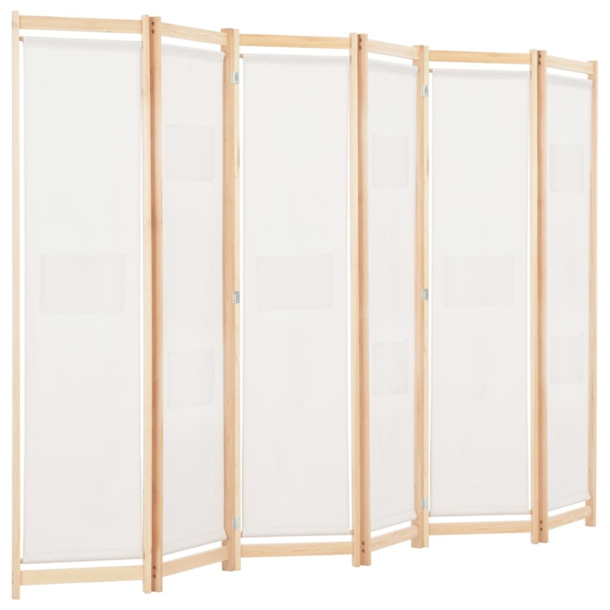 vidaXL Parawan 6-panelowy, kremowy, 240 x 170 x 4 cm, tkanina