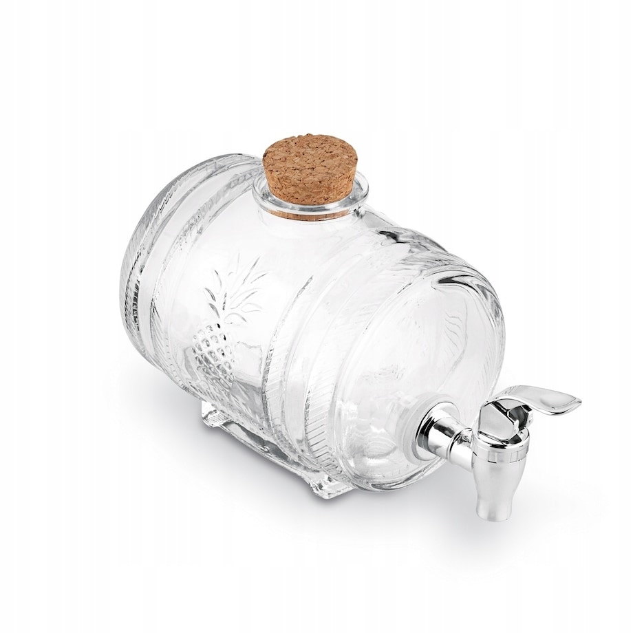 Słoik beczka z kranikiem stojakiem na alkohol soki napoje nalewki piwo 1L