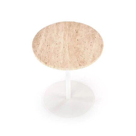 Stolik kawowy TRAVERSO 40x40 trawertyn/biały