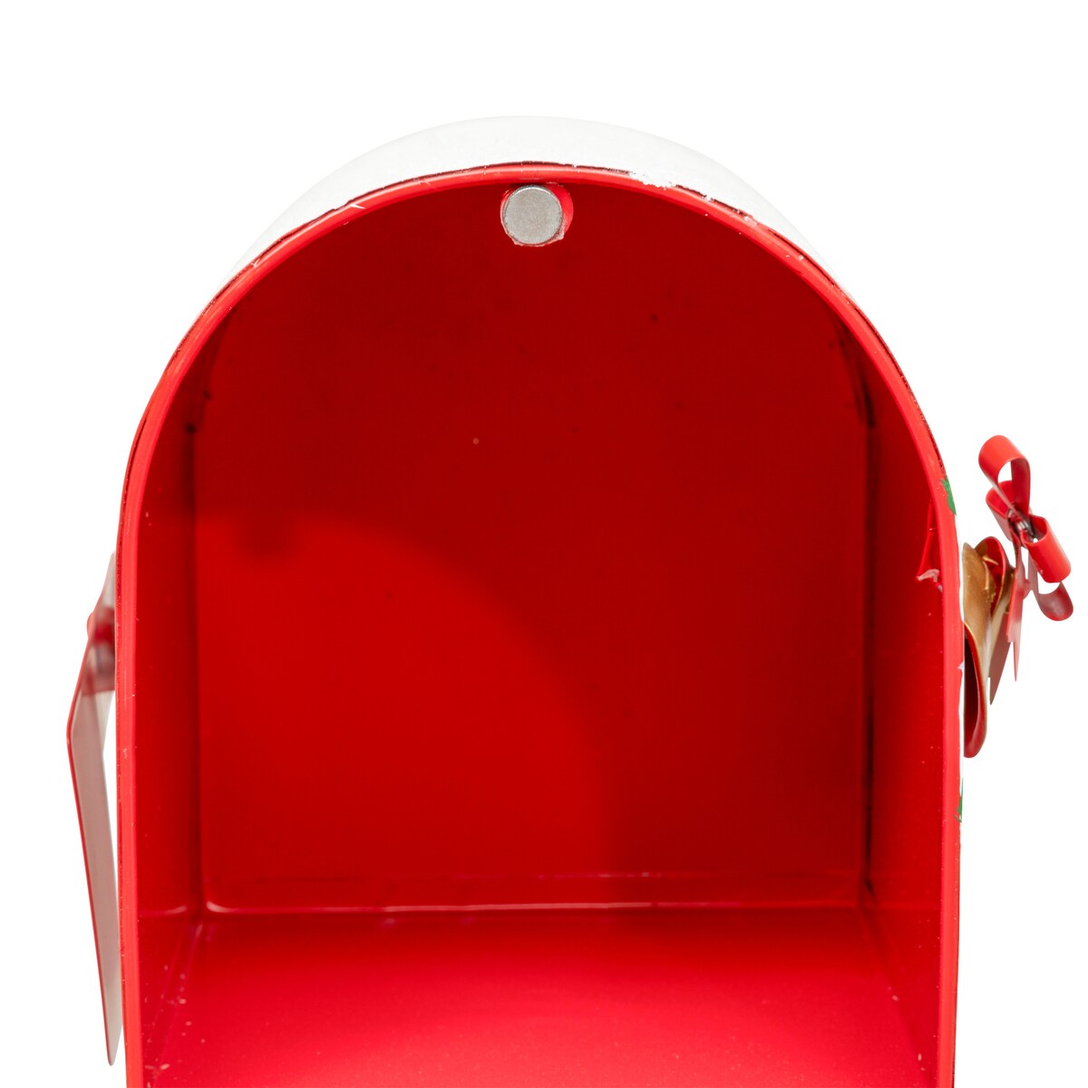 Metalowa skrzynka na listy do Mikołaja, na słupku, 32 cm