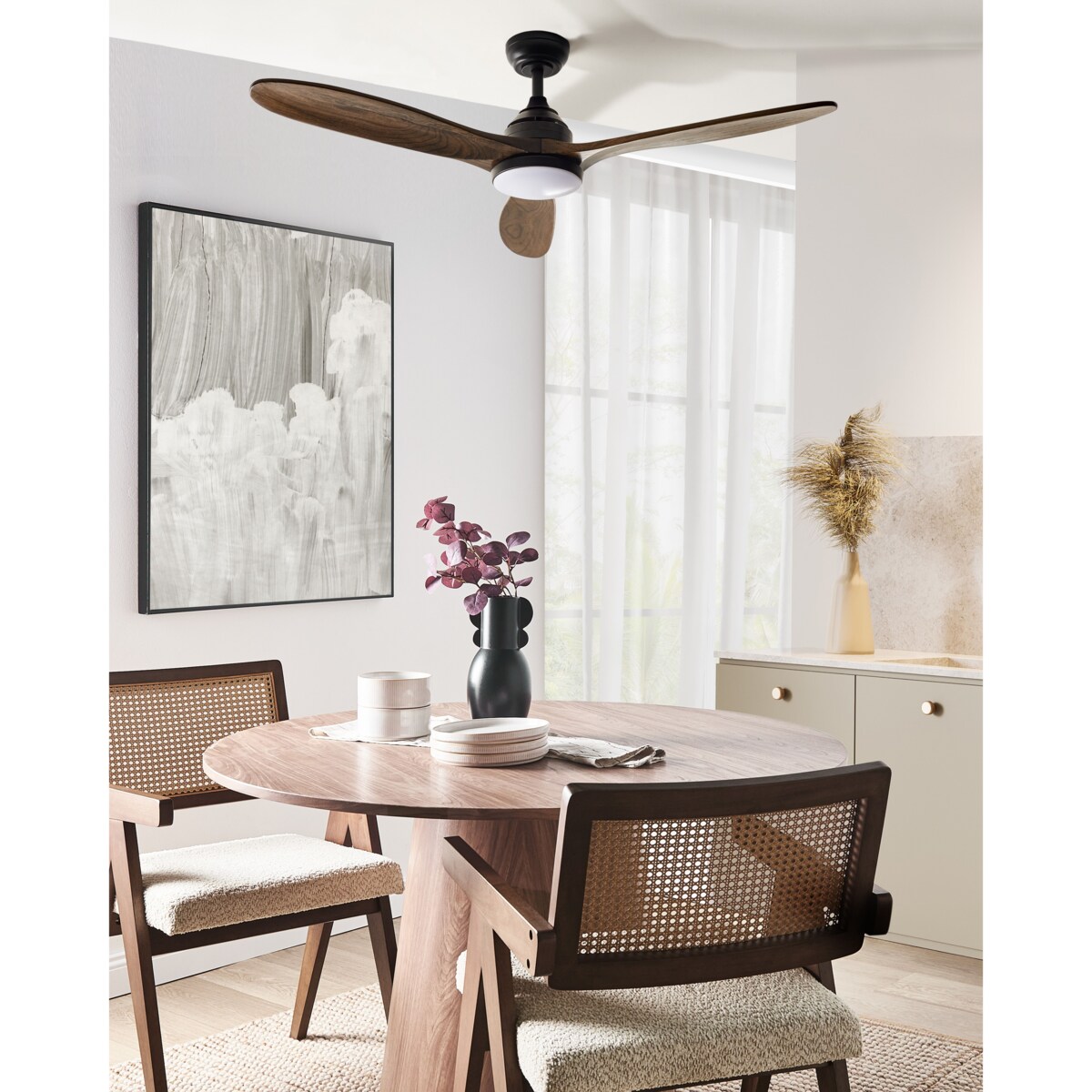 Wentylator sufitowy z lampą MOYAR Z pilotem Ciemnobrązowy